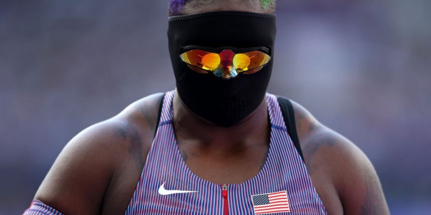 why-olympian-raven-saunders-throws-shot-put-in-a-distinctive,-full-face-mask